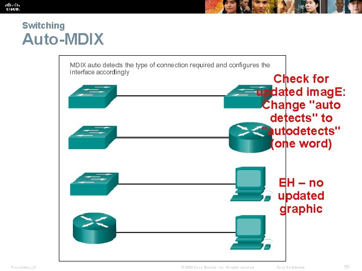 Switching Auto-MDIX Check for updated imag. E: Change "auto detects" to "autodetects" (one word)