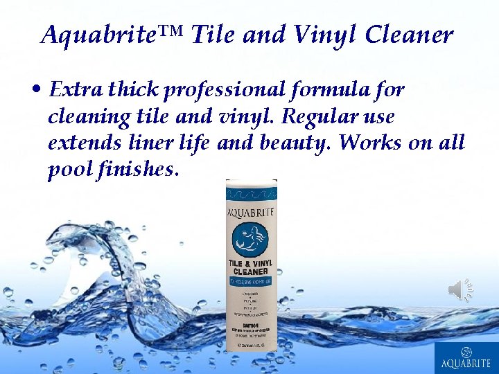 Aquabrite™ Tile and Vinyl Cleaner • Extra thick professional formula for cleaning tile and