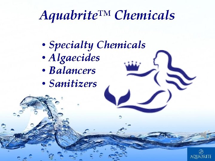 Aquabrite™ Chemicals • Specialty Chemicals • Algaecides • Balancers • Sanitizers Page 2 