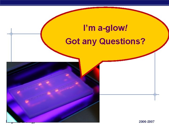 I’m a-glow! Got any Questions? Regents Biology 2006 -2007 