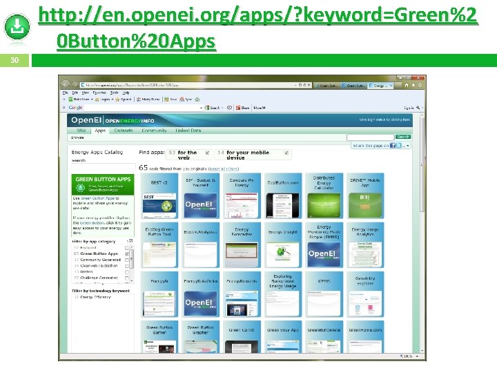 http: //en. openei. org/apps/? keyword=Green%2 0 Button%20 Apps 30 