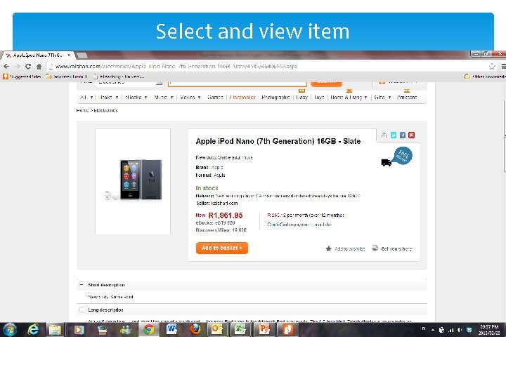 Select and view item 