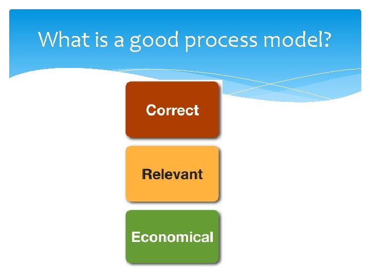 What is a good process model? 