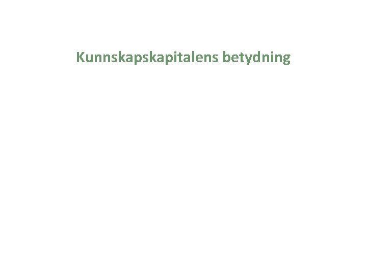 Kunnskapitalens betydning 