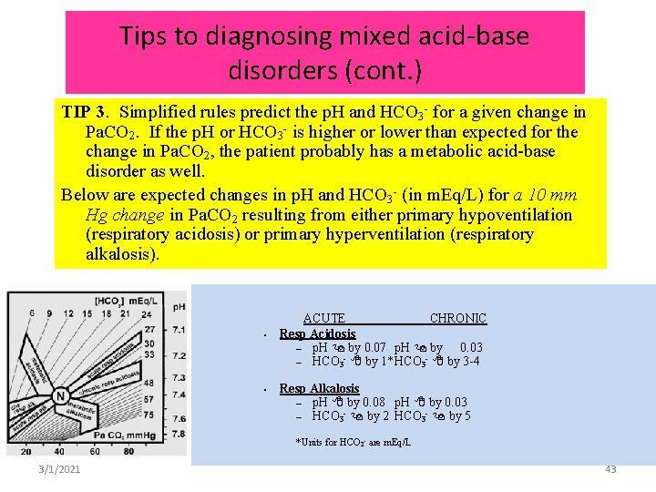 Tips to diagnosing mixed acid-base disorders (cont. ) TIP 3. Simplified rules predict the