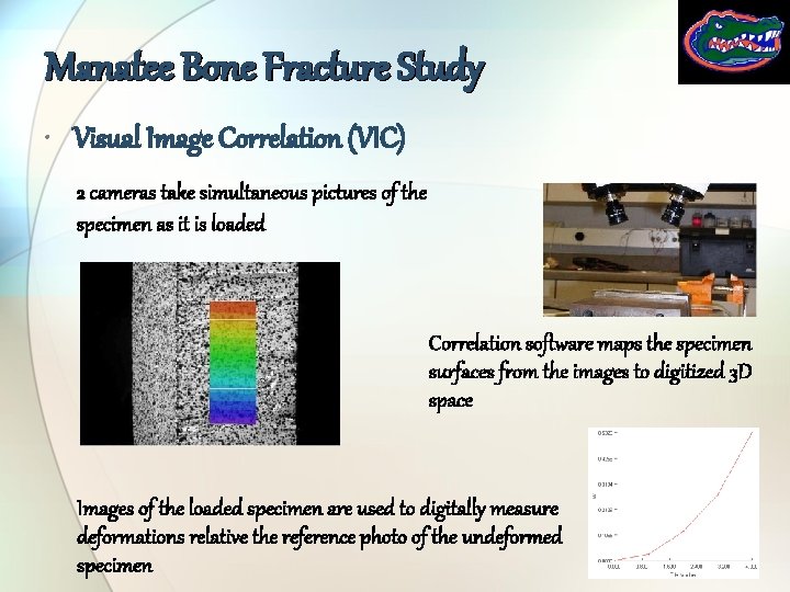 Manatee Bone Fracture Study • Visual Image Correlation (VIC) 2 cameras take simultaneous pictures