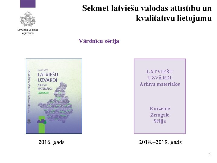 Sekmēt latviešu valodas attīstību un kvalitatīvu lietojumu Vārdnīcu sērija LATVIEŠU UZVĀRDI Arhīvu materiālos Kurzeme