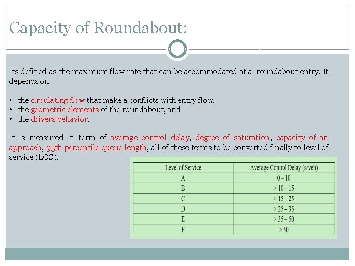 Capacity of Roundabout: Its defined as the maximum flow rate that can be accommodated