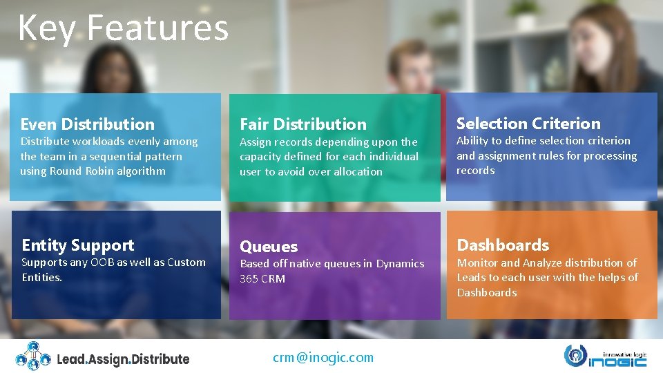 Key Features Even Distribution Fair Distribution Selection Criterion Assign records depending upon the capacity
