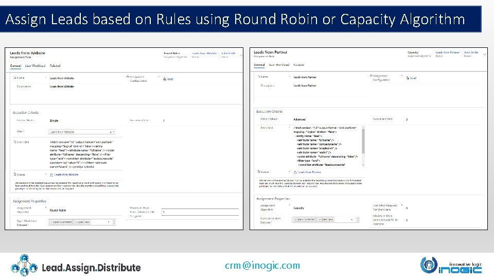 Assign Leads based on Rules using Round Robin or Capacity Algorithm crm@inogic. com 