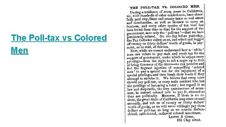 The Poll-tax vs Colored Men 