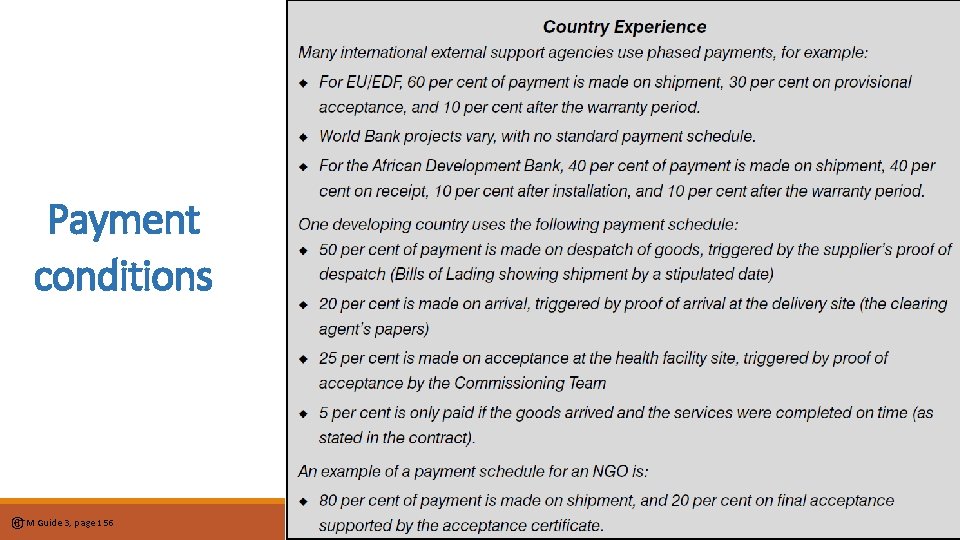 Payment conditions HTM Guide 3, page 156 © dr. Chris R. Mol, BME, NORTEC,