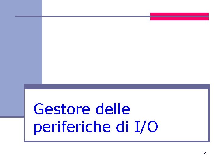 Gestore delle periferiche di I/O 30 