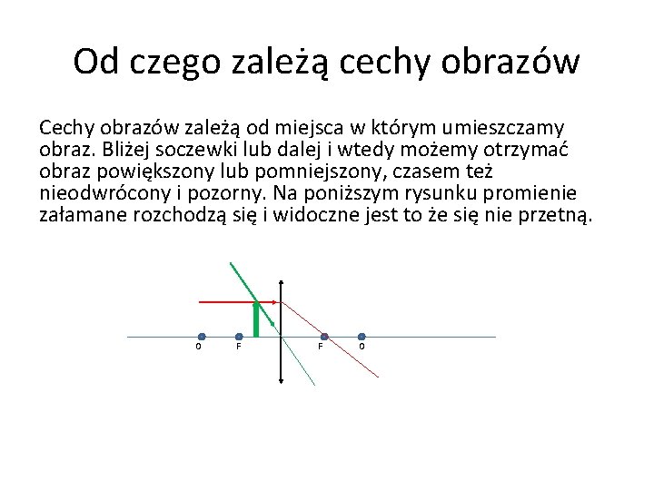 Od czego zależą cechy obrazów Cechy obrazów zależą od miejsca w którym umieszczamy obraz.