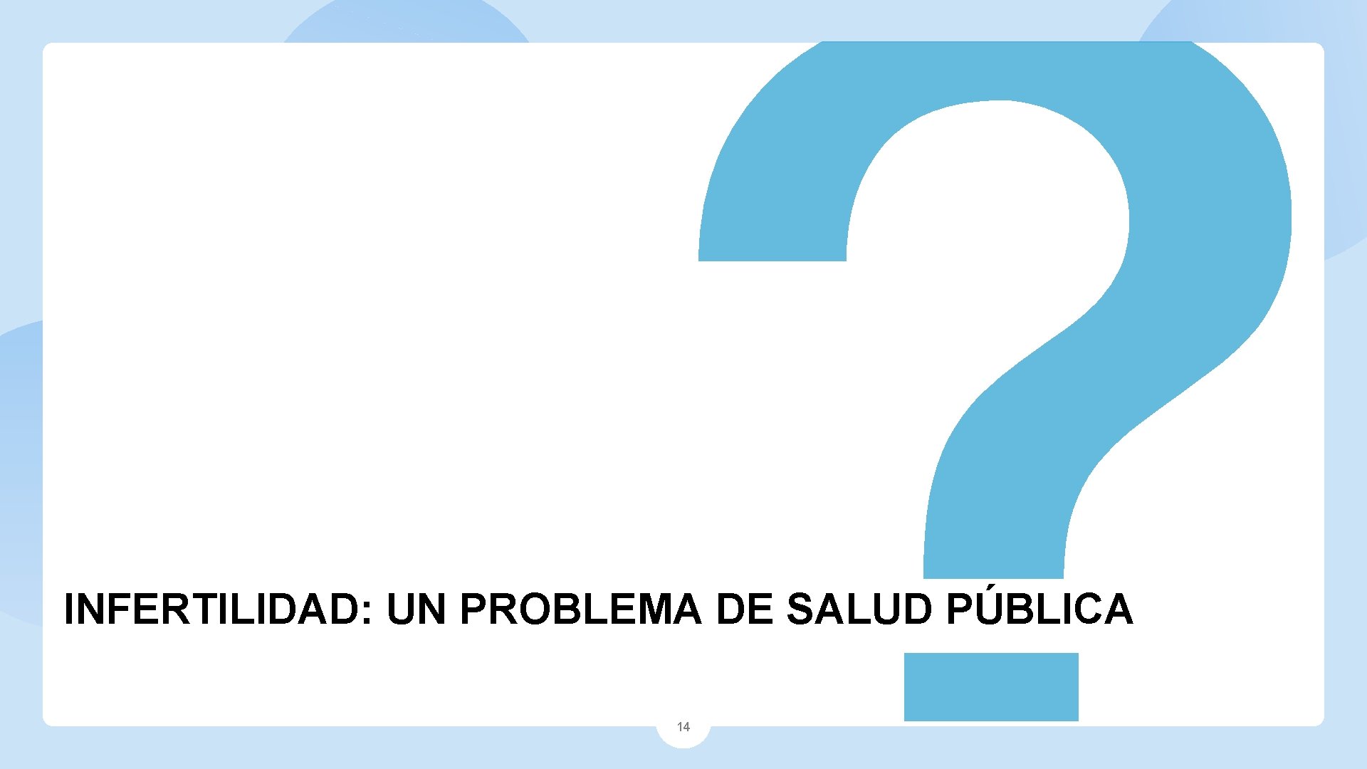 INFERTILIDAD: UN PROBLEMA DE SALUD PÚBLICA 14 INFERTILIDAD: UN PROBLEMA DE SALUD PÚBLICA 14