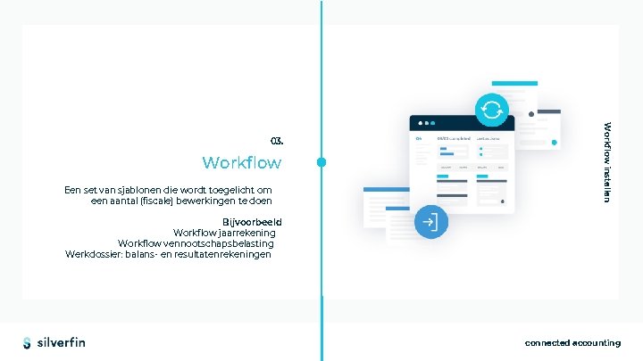 Workflow Een set van sjablonen die wordt toegelicht om een aantal (fiscale) bewerkingen te