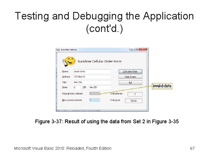 Testing and Debugging the Application (cont'd. ) Figure 3 -37: Result of using the