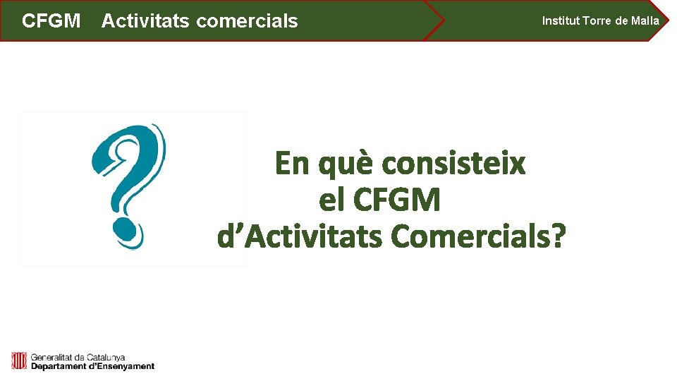 CFGM en activitats comercals CFGMTècnic Activitats comercials Institut Torre de Malla En què consisteix