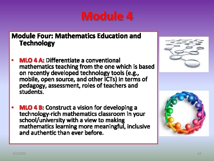 Module 4 Module Four: Mathematics Education and Technology • MLO 4 A: Differentiate a