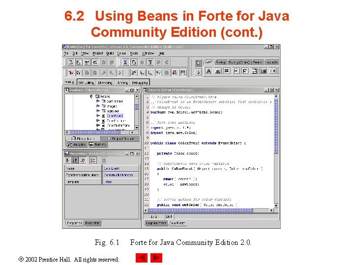 6. 2 Using Beans in Forte for Java Community Edition (cont. ) Fig. 6.