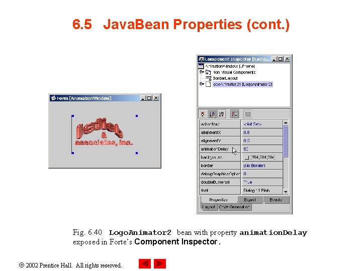 6. 5 Java. Bean Properties (cont. ) Fig. 6. 40 Logo. Animator 2 bean
