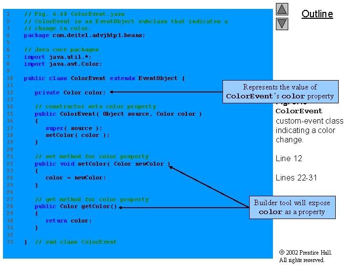 Outline 1 // Fig. 6. 48 Color. Event. java 2 // Color. Event is