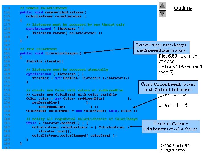 Outline 133 // remove Color. Listener 134 public void remove. Color. Listener( 135 Color.