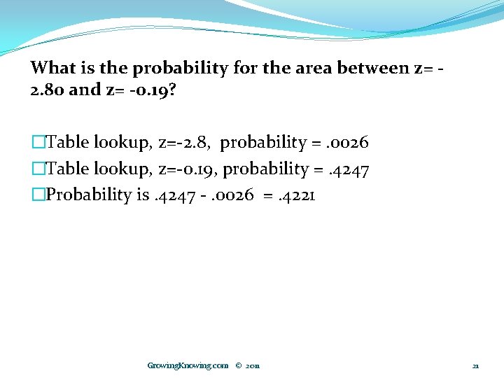 What is the probability for the area between z= 2. 80 and z= -0.