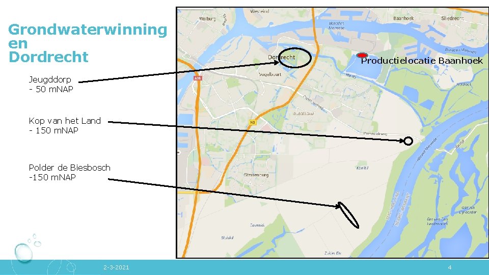 Grondwaterwinning en Dordrecht Productielocatie Baanhoek Jeugddorp - 50 m. NAP Kop van het Land