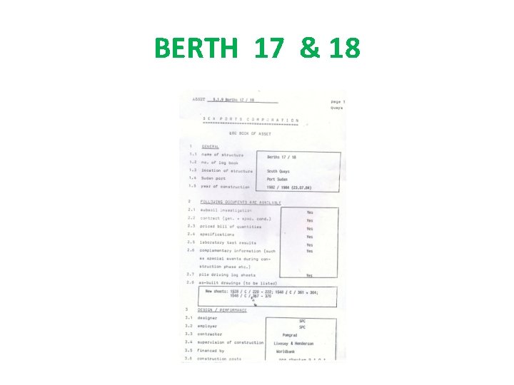 BERTH 17 & 18 