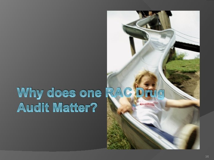 Why does one RAC Drug Audit Matter? 35 