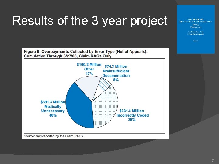 Results of the 3 year project 7 