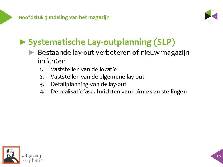 Hoofdstuk 3 Indeling van het magazijn ► Systematische Lay-outplanning (SLP) ► Bestaande lay-out verbeteren