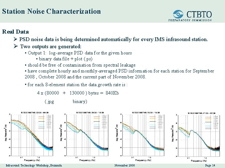 Station Noise Characterization Real Data Ø PSD noise data is being determined automatically for