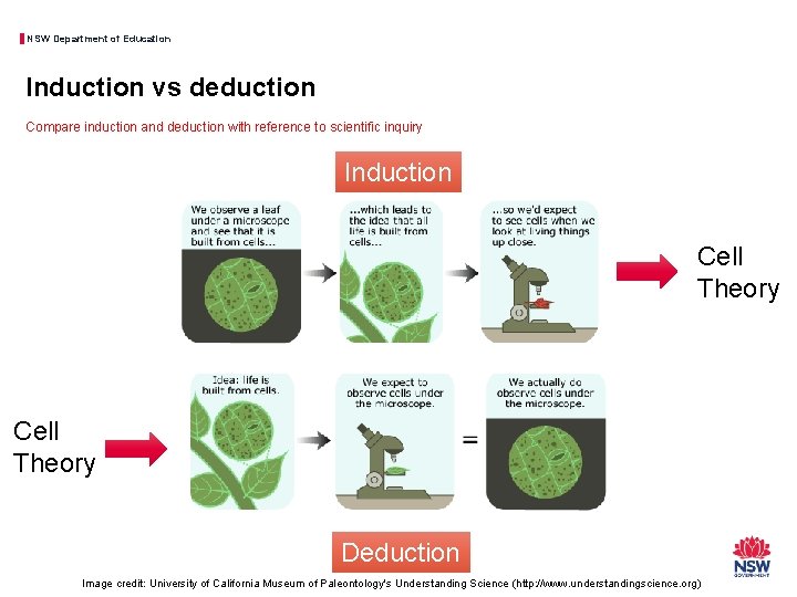 NSW Department of Education Induction vs deduction Compare induction and deduction with reference to