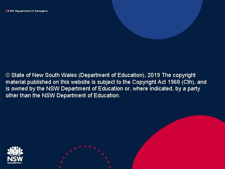 NSW Department of Education © State of New South Wales (Department of Education), 2019