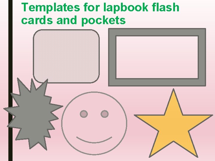 Templates for lapbook flash cards and pockets 