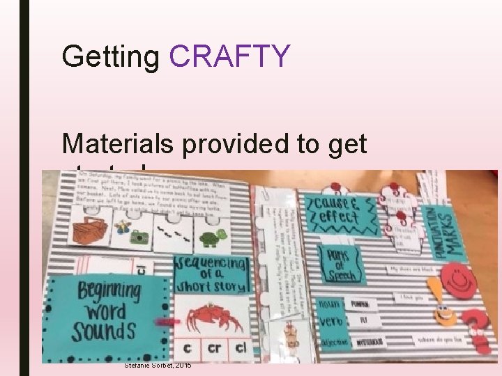 Getting CRAFTY Materials provided to get started Stefanie Sorbet, 2015 