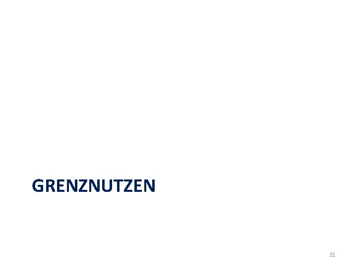GRENZNUTZEN 21 