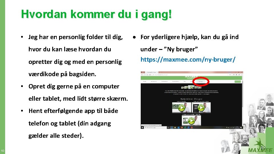 Hvordan kommer du i gang! • Jeg har en personlig folder til dig, For