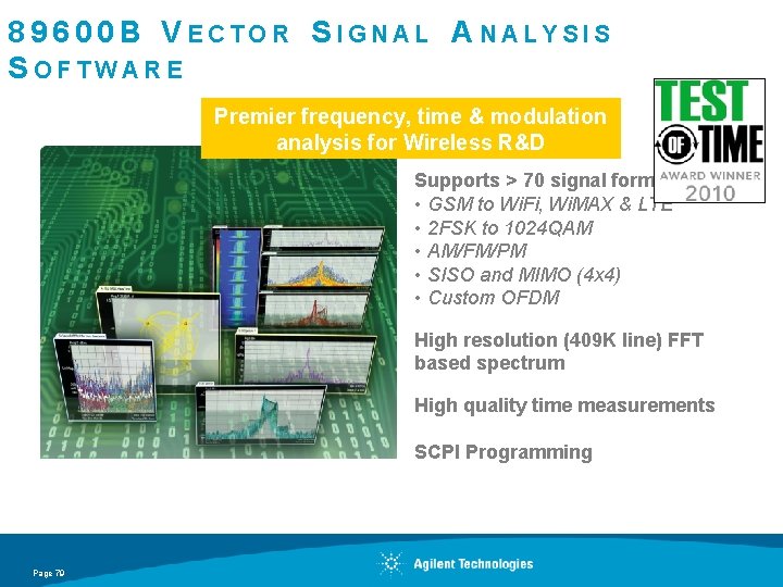 89600 B VECTOR SIGNAL ANALYSIS SOFTWARE Premier frequency, time & modulation analysis for Wireless