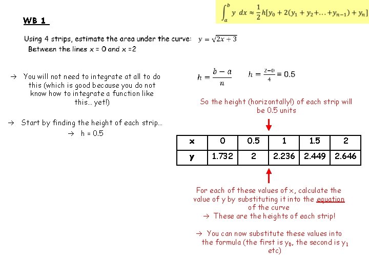  WB 1 You will not need to integrate at all to do this