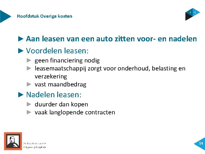 Hoofdstuk Overige kosten ► Aan leasen van een auto zitten voor- en nadelen ►