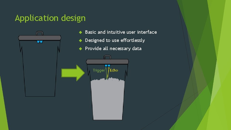 Application design Basic and intuitive user interface Designed to use effortlessly Provide all necessary