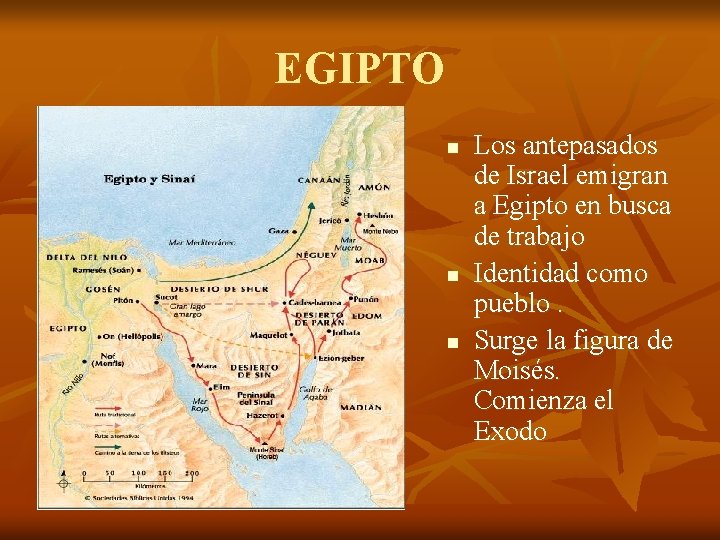 EGIPTO n n n Los antepasados de Israel emigran a Egipto en busca de