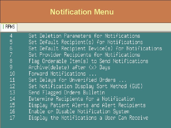 Notification Menu 