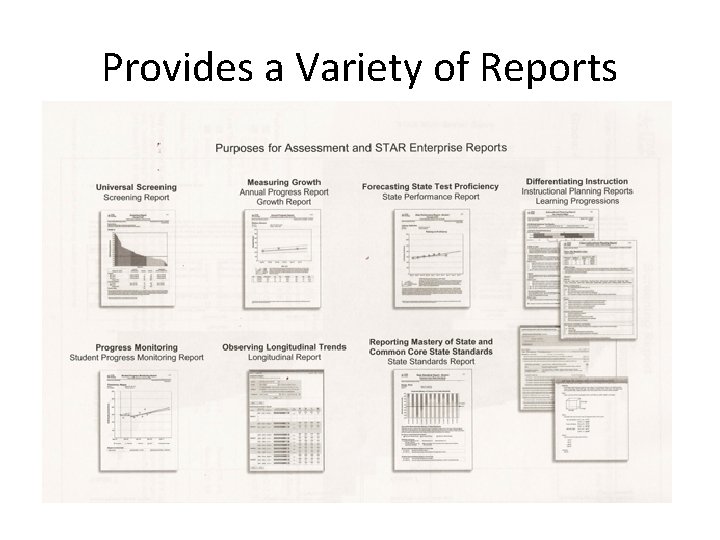 Provides a Variety of Reports 