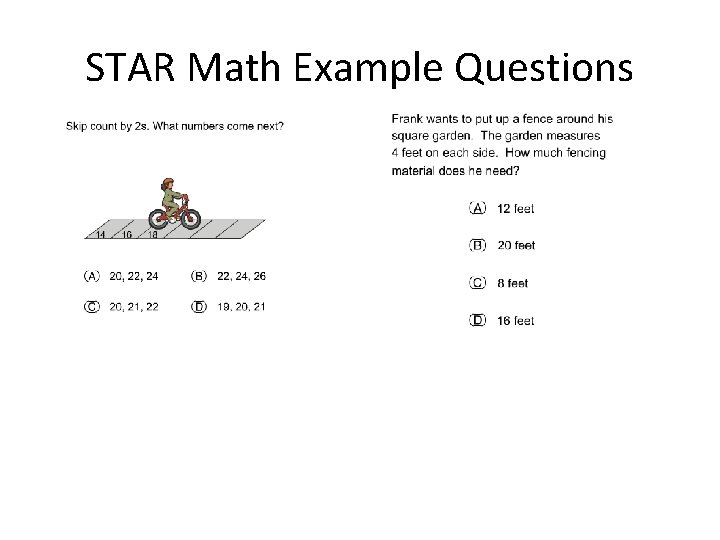 STAR Math Example Questions 
