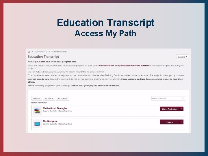 Education Transcript Access My Path 