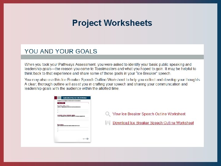 Project Worksheets 